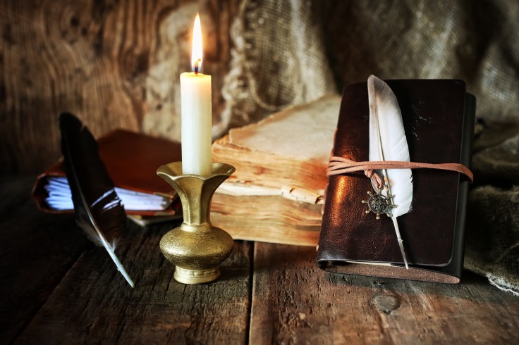 book pen candle romance